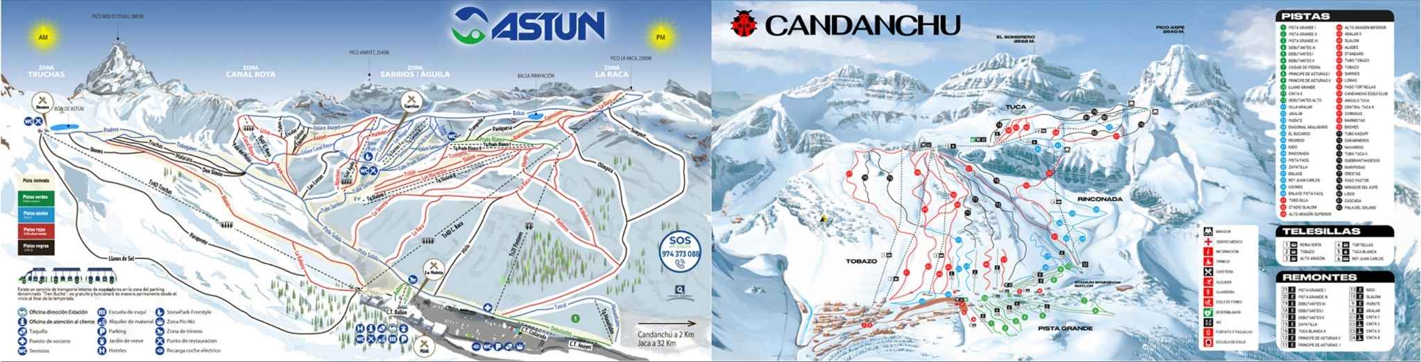 imagen plano de pistas Astún Candanchú